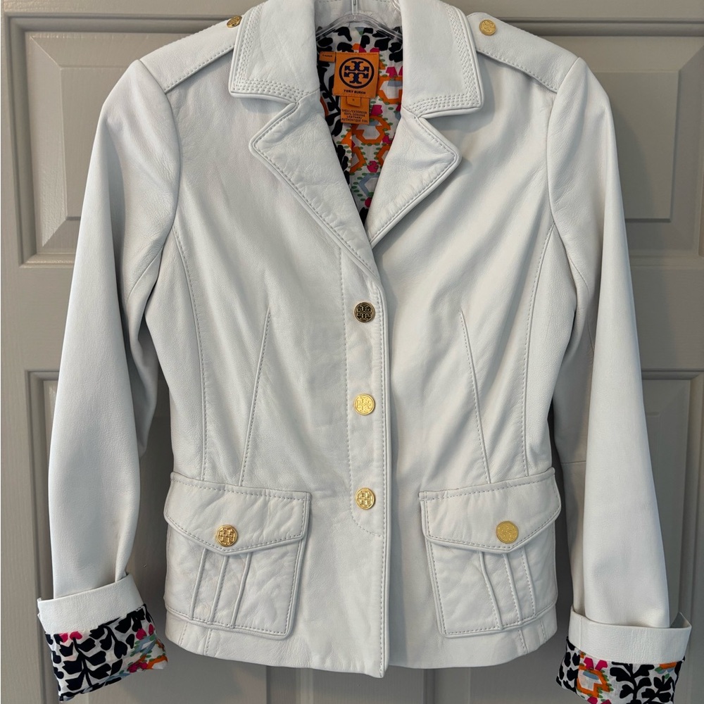 Tory Burch Cream Blazer with Gold Buttons